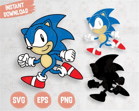 Sonic Svg Cutting File Sonic The Hedgehog Layered Eps Svg Baby
