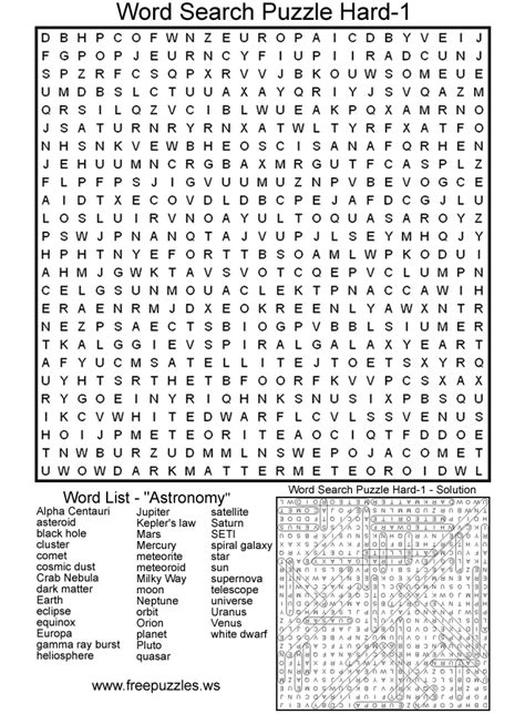 Free Printable Hard Word Search Puzzles Printable Templates