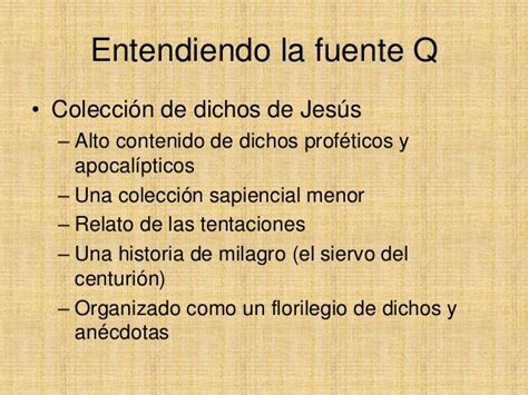 Teoría Sobre La Otra Fuente Q Para Los Evangelios