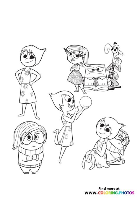 Inside Out All Characters Coloring Page Free Printabl