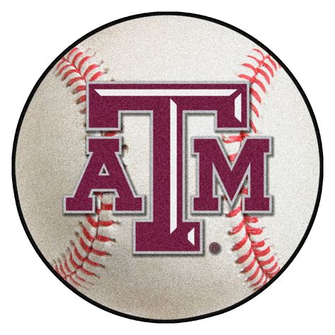 Fanmats® 211 Baseball Ncaa Texas Aandm University Round Nylon Area