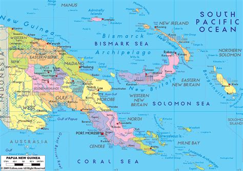 Detailed Political Map Of Papua New Guinea Ezilon Maps