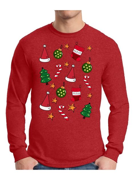 awkward styles xmas pattern ugly christmas sweater long sleeve t shirt for men