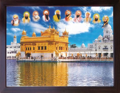 Buy All Ten Sikh Guru Giving Blessing From Sky To Golden Temple In