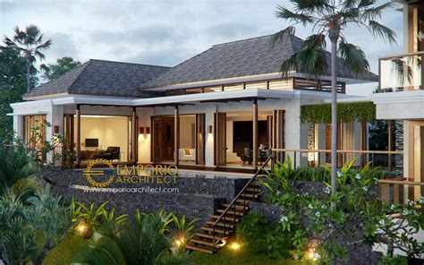 Desain rumah 13x18 tropis 1 lantai dengan type 132/233. Project Desain Rumah Villa Bali Tropis @ Bandung desain ...
