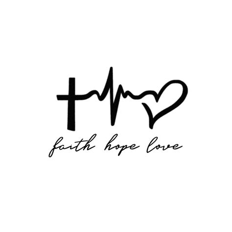 Faith Hope And Love Temporary Tattoo Faith Hope Love Etsy Faith