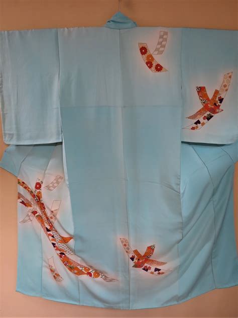 KIMONO, Japanese Kimono, Silk Kimono, Japanese, Vintage Silk Kimono, Blue Kimono, Vintage ...
