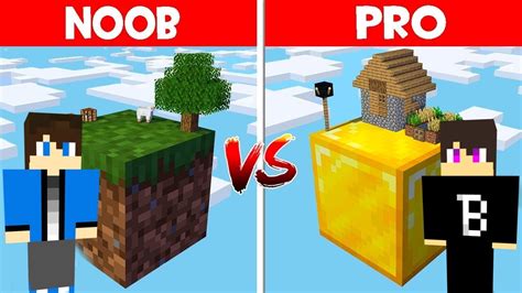 Noob Vs Pro Skyblock Sziget A Minecraftban Youtube