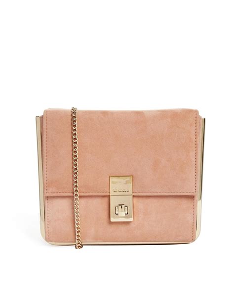 Lyst Dune Blaze Nude Clutch Bag In Faux Suede In Natural