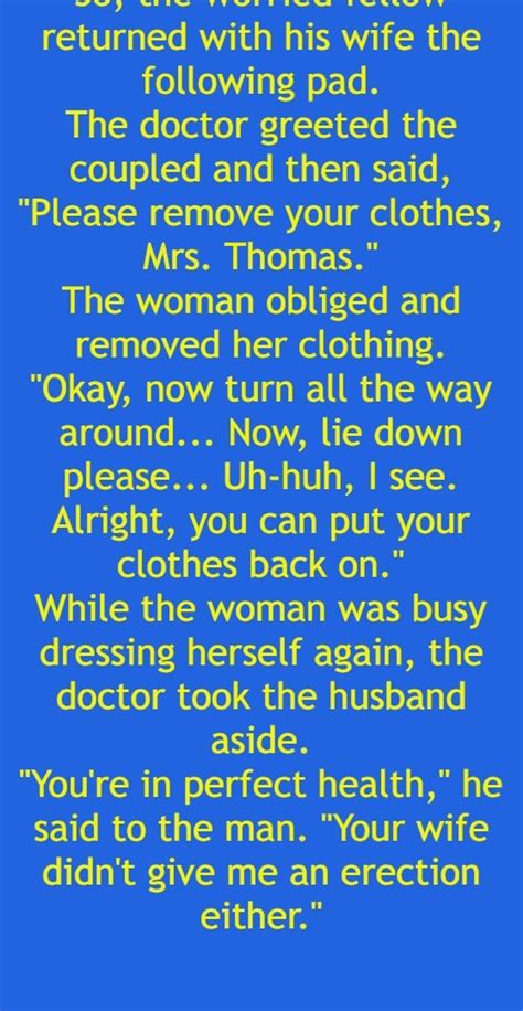 Doctor I Cant Get It Up My Wife Anymore Funny Jokes Husband Wife