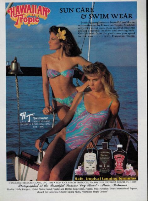 1985 Hawaiian Tropic Swimsuit Kuespert And Burnsworth Magazine Print Ad Ebay