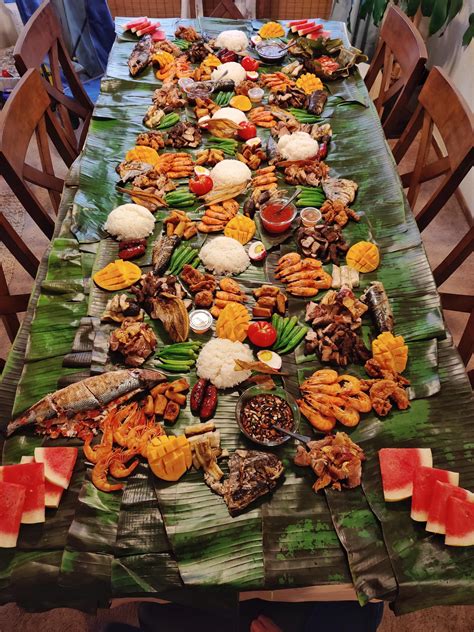 Homemade Traditional Filipino Boodle Fight Feast Food Healthy