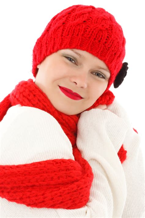Winter Woman In Red Free Stock Photo Public Domain Pictures
