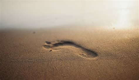 1336x768 Footprints In The Sand Hd Laptop Wallpaper Hd Nature 4k