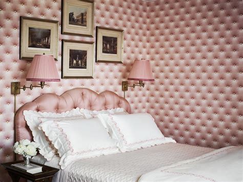 Miles Redd Milner Pink Bedroom Rose Cummings Tufted Trompe Loeil