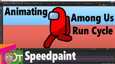 Animating The Run Cycle From Among Us Speedpaint Made In Tahoma2d
