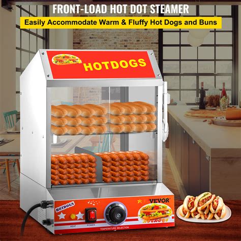 Vevor Hot Dog Steamer 27l2452qt 2 Tier Hut Steamer For 175 Hot Dogs