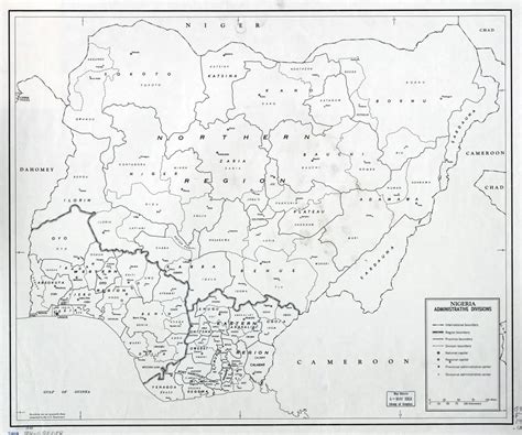 Large Scale Detailed Administrative Divisions Map Of Nigeria 1962