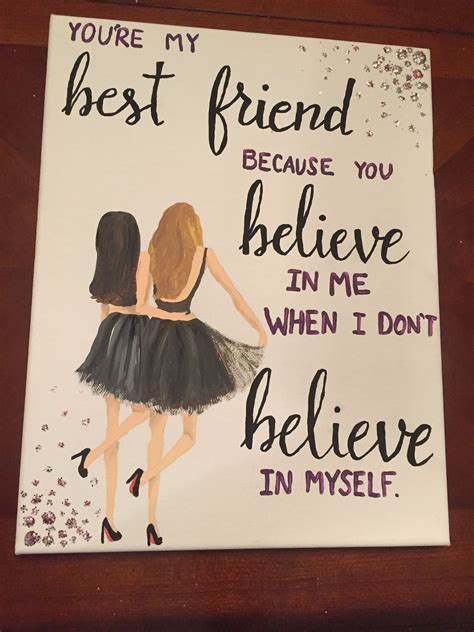 Gifts to give your best friend's mom. Canvas for best friend #quote #painting #DIY | Friends ...