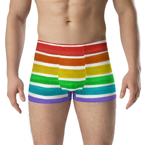 Rainbow Boxer Briefs Pride Underwear Rainbow Underwear Gay Etsy