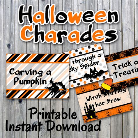 Halloween Charades Party Game Printable Pdf Printable 32