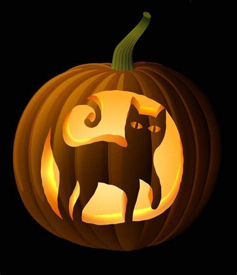 Black Cat Pumpkin Carving Stencil Catpumpkincarvingpatterns