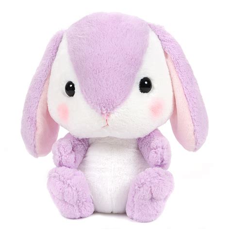 Amuse Bunny Plushie Cute Stuffed Animal Toy Purple White Big Size