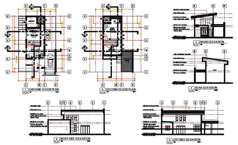 Two Storey House Layout Plan Autocad Drawing Dwg File Cadbull My XXX