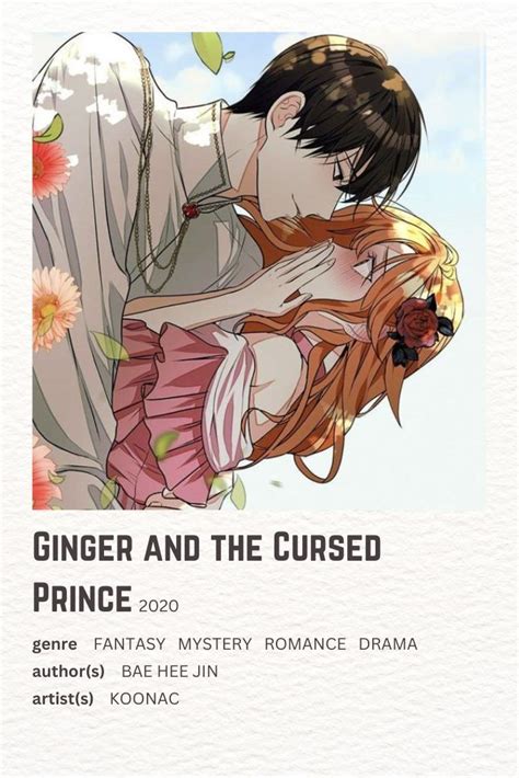 the poster for ginger and the cursed prince which features an image of a man hugging