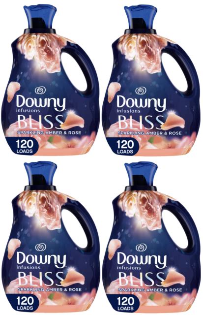 4 Downy Infusions Bliss Sparkling Amber Rose 120 Ld Liquid Fabric