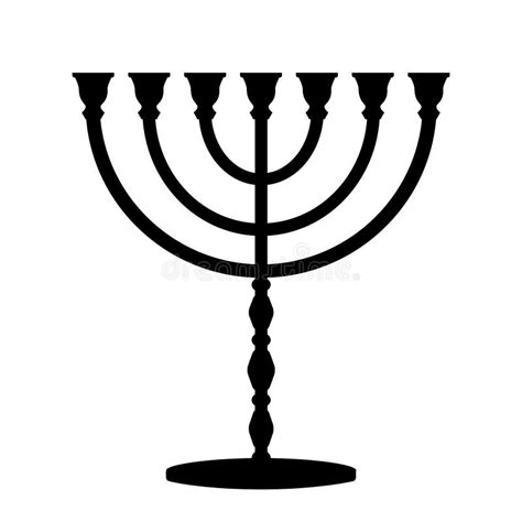 Menorah Joods Symbool Zwart Silhouet Vector Illustratie Illustration