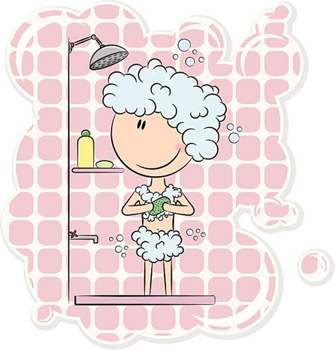 drawing of the girl taking a shower nude illustrations royalty free vector graphics and clip art