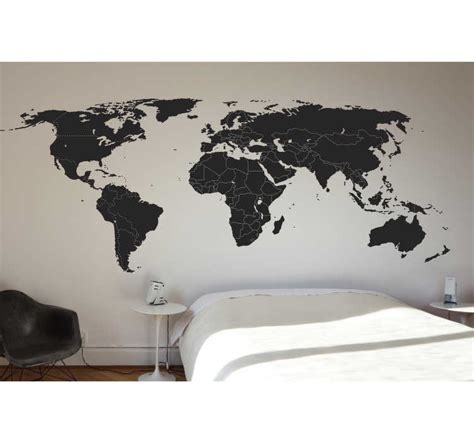World Map With Borders Wall Sticker Tenstickers