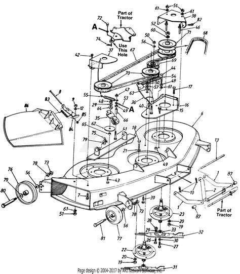 Mtd 132 836h190 Gt 185 1992 Parts Diagram For 46 Inch Mower Deck
