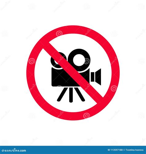 No Cameras Allowed Sign Red Prohibition No Camera Sign No Taking