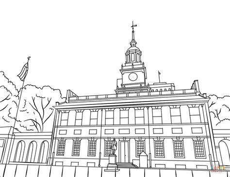 All rights to coloring pages, text materials and other images found on getcolorings.com are owned by their respective owners. Independence Hall coloring page | Free Printable Coloring ...