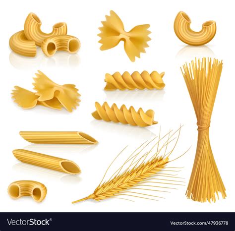 Set Pasta Icons Royalty Free Vector Image Vectorstock