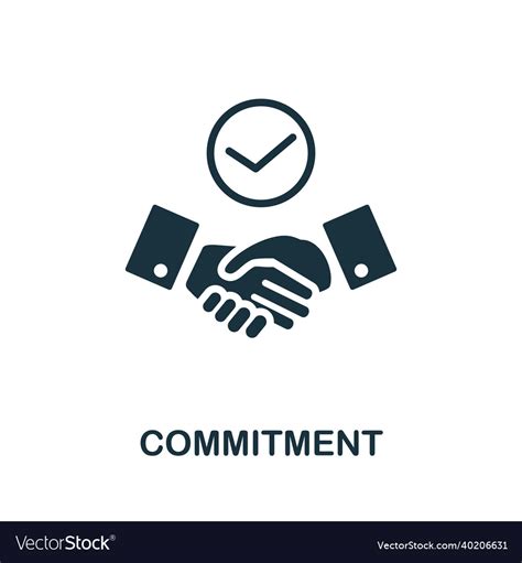 Commitment Icon Monochrome Simple Element From Vector Image
