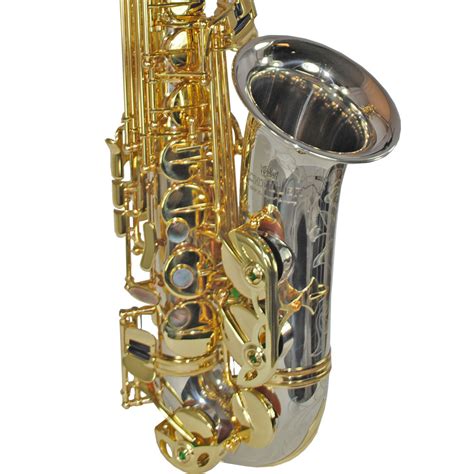 Schiller Elite V Professional Alto Saxophone Silver Plated And Gold Demo