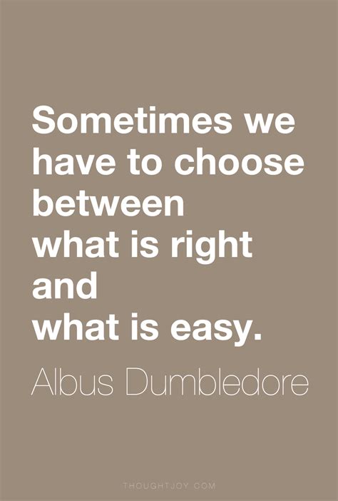 Sometimes We Have To Choose Between What Is Right And What Is Easy