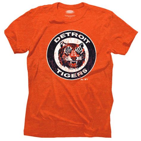 Majestic Threads Detroit Tigers 1961 1993 Cooperstown Logo Tri Blend T Shirt Orange