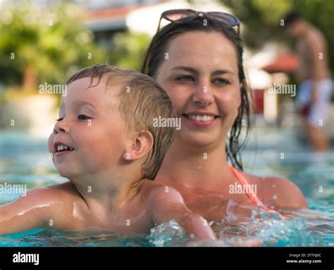 Joyful Mother With A Baby Bathe Stock Photo Alamy