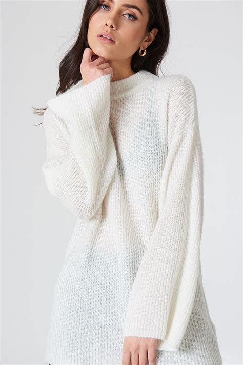 Wide Sleeve Knitted Sweater Na