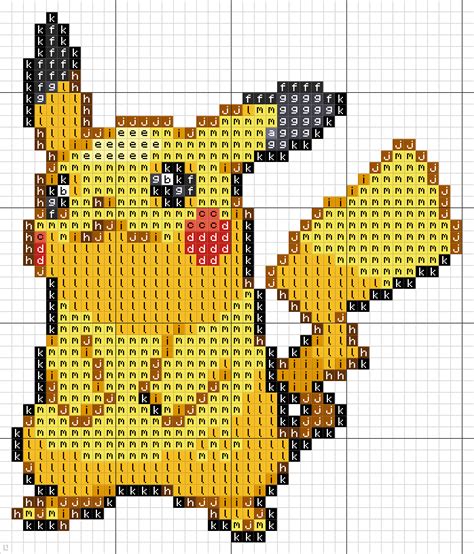 Pikachu Pokemon Sprite Grid Pixel Art Pokemon Minecraft Pixel Art