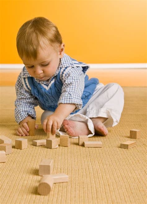 Baby Boy Playing With Blocks Stock Photo Image 7667942