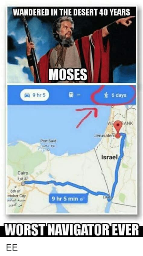 Wandered In The Desert 40 Years Moses 6 Days Ank Jerusale Port Said