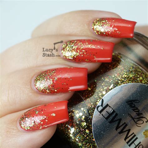 Gold Gradient Nail Art With Shimmer Tracy And Bad Apple Jelly Pink