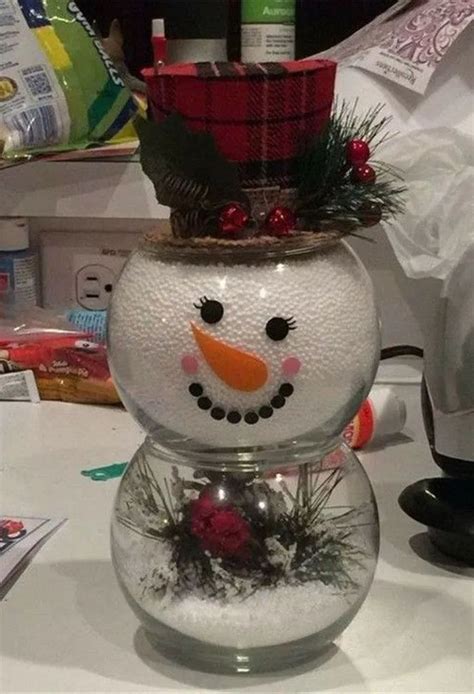 25 Awesome Christmas Decorations On A Budget Fish Bowl Snowman 17