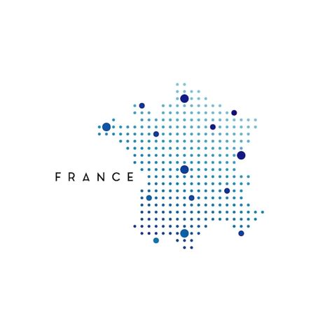 Premium Vector Dotted France Map Logo Design Inspiration