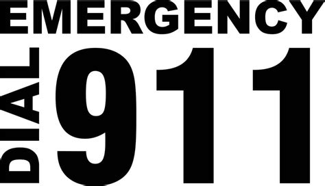 American Police Car Emergency Dial 911 Cut Text Stickers